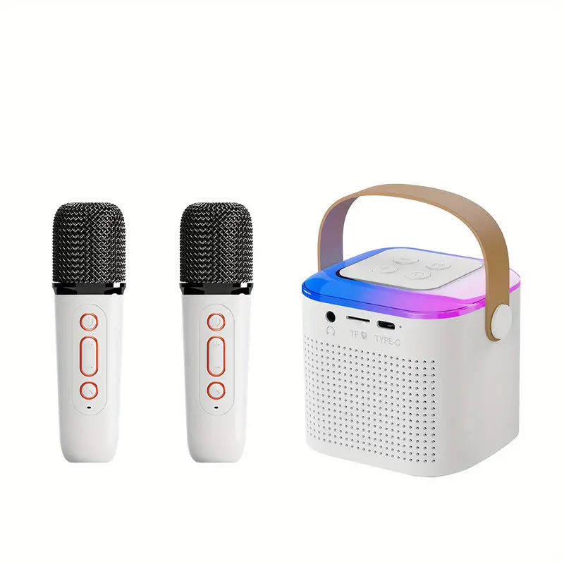Portable Bluetooth Karaoke Machine – Dual Wireless Mics + 3D Surround Sound