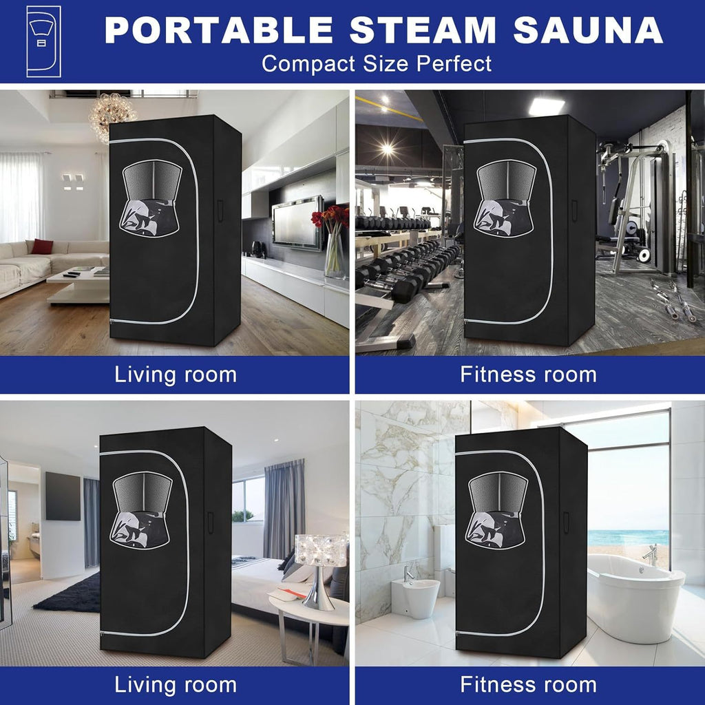 Full-Size Portable Steam Sauna – 2.6L Steamer, 9 Heat Levels, Rapid Heating (Home Spa Tent)